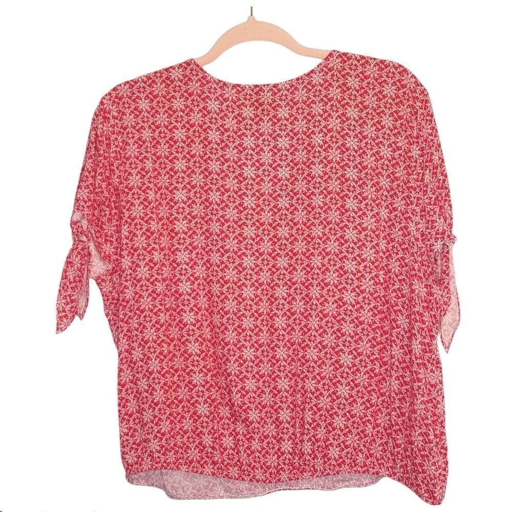 Universal Thread Red Faux Wrap Geometric Cropped … - image 2